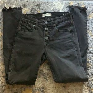 Made well 9” high rise skinny button fly jeans